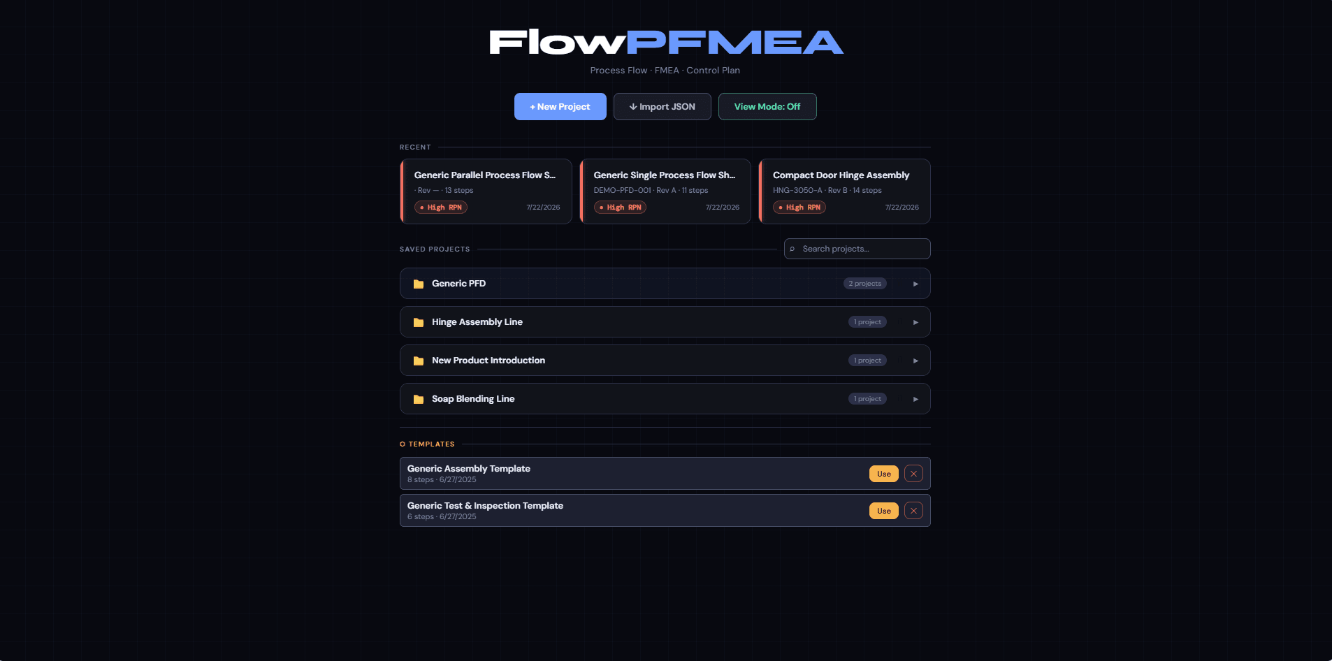 FlowPFMEA screenshot 1